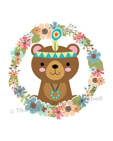 Tribal Bear Nursery Printable
