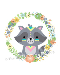 Tribal Raccoon Nursery Printable- The Digital Download Shop
