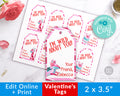 Kids Valentine's Day Tags Template- Animals *EDIT ONLINE*