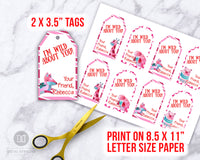 Kids Valentine's Day Tags Template- Animals