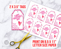 Valentine's Day Tags Printable- Hearts