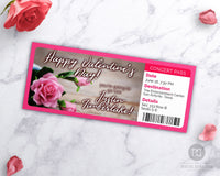 Valentine's Day Event Ticket Template- Flowers
