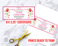 Valentine's Gift Certificate Template- Heart Flowers