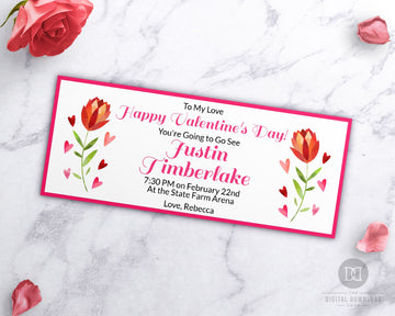 Valentine's Gift Certificate Template- Heart Flowers *EDIT ONLINE*