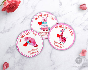 Valentine's Day Labels Printable- Wild About You *EDIT ONLINE*