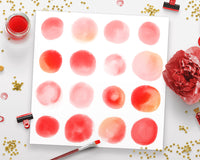 Watercolor Circle Clipart- Small Red