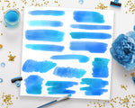 Blue Watercolor Clipart- Smears