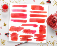 Red Watercolor Clipart- Smears