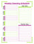 Weekly Cleaning Schedule Printable- Purple + Green