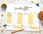 Weekly Planner Printable- Horizontal Floral Watercolor- The Digital Download Shop