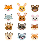 Cute Animal Faces Clipart- The Digital Download Shop