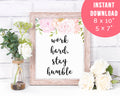 Work Hard Stay Humble Printable Motivational Typography
