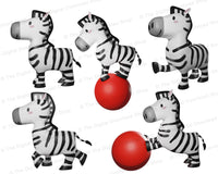 10 watercolor style zebra clipart graphics for personal and commercial use. This zebra graphics set includes zebras standing, rearing, pointing, playing with a ball, and more!