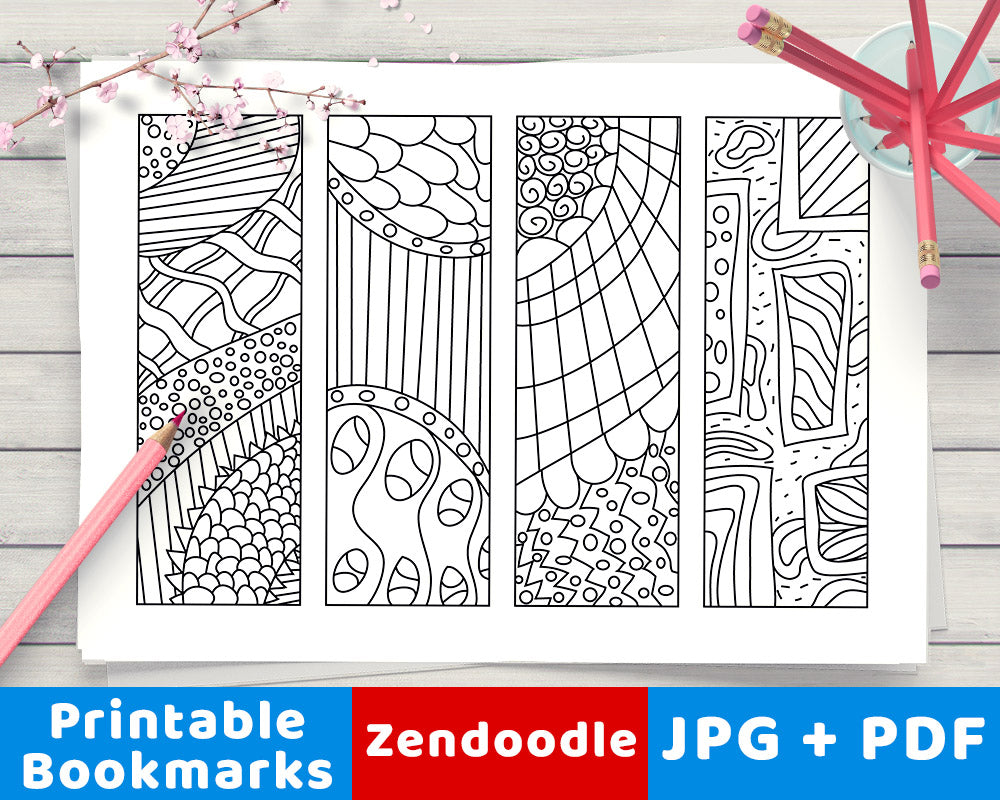 Zendoodle Coloring Page Bookmark Printables | The Digital Download