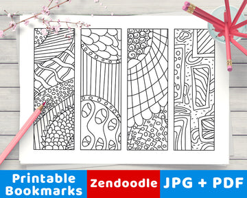 Zendoodle Coloring Page Bookmark Printables
