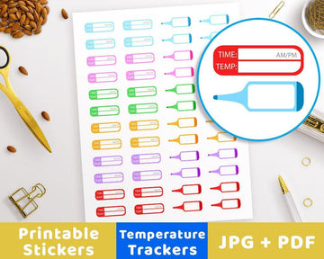 Temperature Tracker Printable Planner Stickers