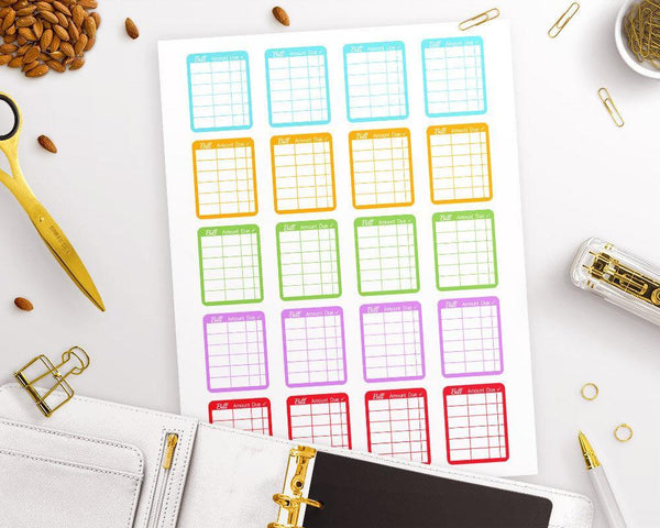 Bill Tracker Printable Planner Stickers - The Digital Download Shop