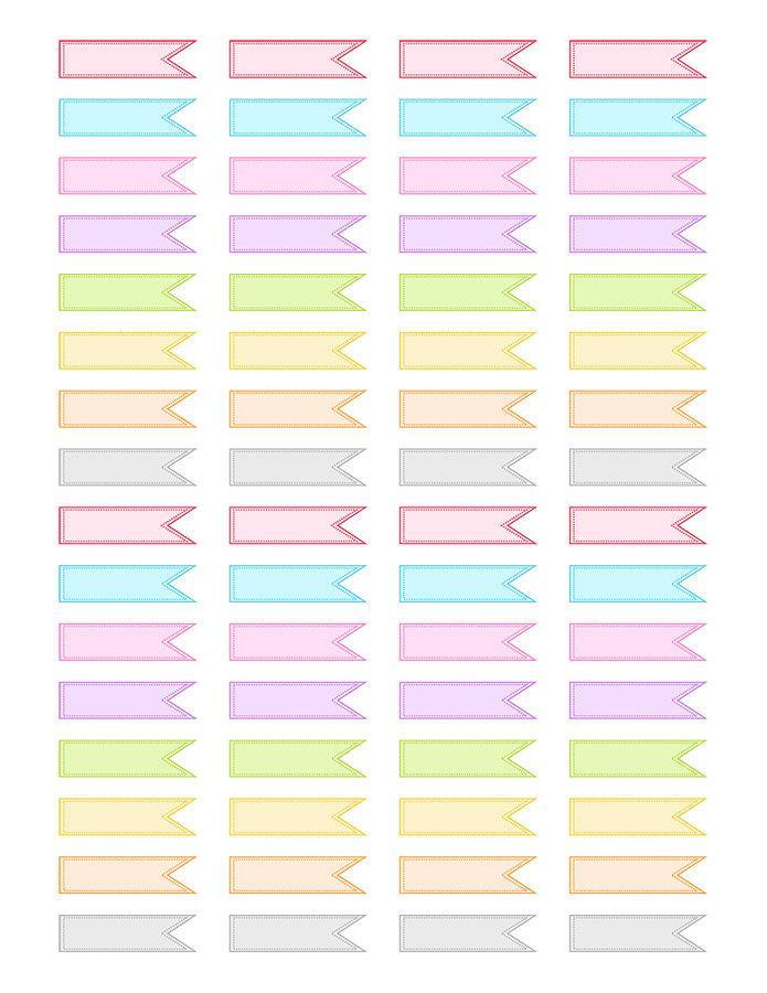 Blank Horizontal Flag Printable Planner Stickers | The Digital Download ...