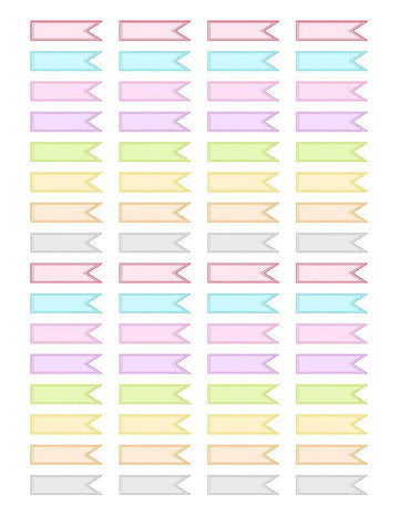 Blank Horizontal Flag Printable Planner Stickers