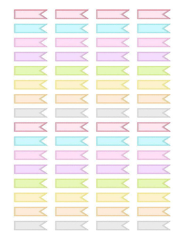 Blank Horizontal Flag Printable Planner Stickers - The Digital Download Shop