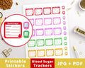 Blood Sugar Tracker Printable Planner Stickers