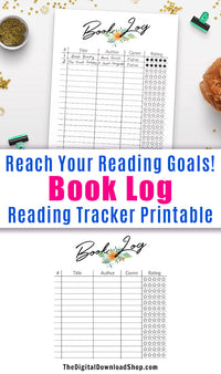 Reading Log Reading Tracker Printable- This is perfect for tracking your reading, plus it includes a handy star rating system so you can rate what you've read. | books I've read, summer reading, school reading tracker, #reading #planner #DigitalDownloadShop