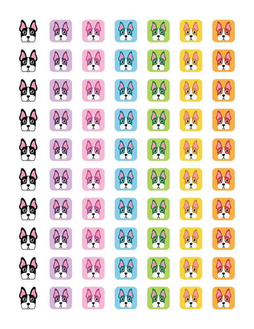 Boston Terrier Dog Printable Planner Stickers