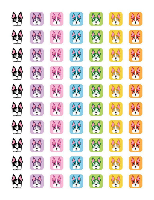 Boston Terrier Dog Printable Planner Stickers - The Digital Download Shop