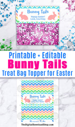 Bunny Tails Bag Topper Printable Editable