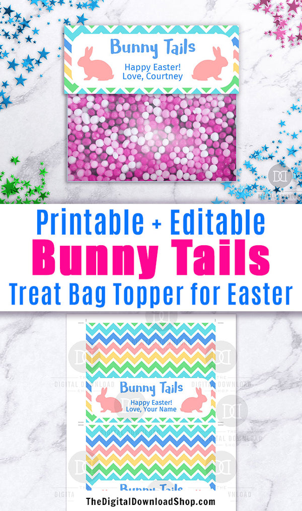 Bunny Tails Bag Topper Printable Editable