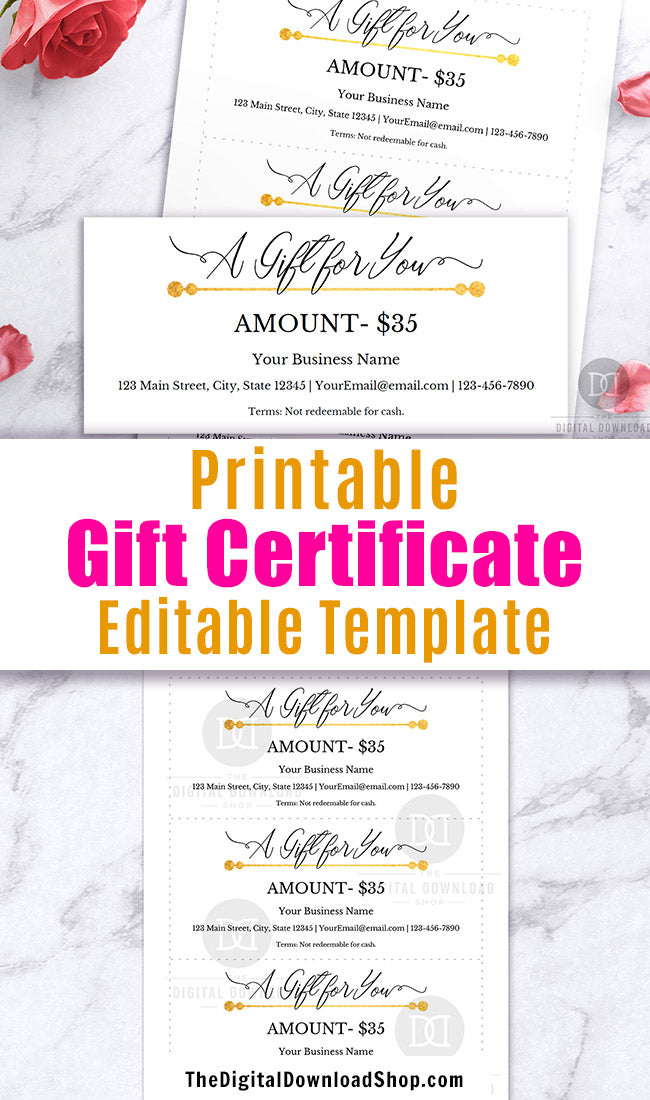 gift-certificate-printable-editable-gold-the-digital-download-shop for Free Printable Gift Certificates For Business Gift Certificate Printable Editable- Gold | The Digital Download Shop for Free Printable Gift Certificates For Business