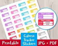Calorie Tracker Printable Planner Stickers - The Digital Download Shop