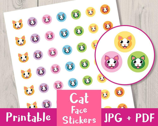 Cat / Kitten Printable Planner Stickers - The Digital Download Shop