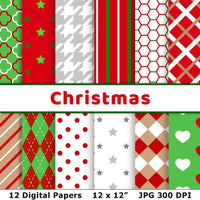 Christmas Digital Papers - The Digital Download Shop
