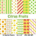 Citrus Fruit Digital Papers