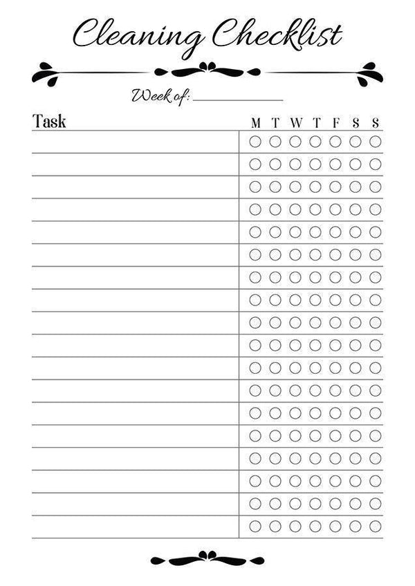 Cleaning Checklist Printable | The Digital Download Shop cleaning-checklist-printable-the-digital-download-shop