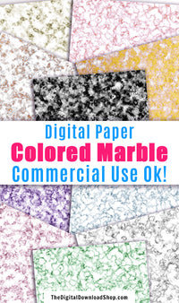 Colored Marble Digital Papers