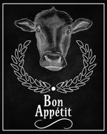 Cow Bon Appetit Sign Printable Wall Art - The Digital Download Shop