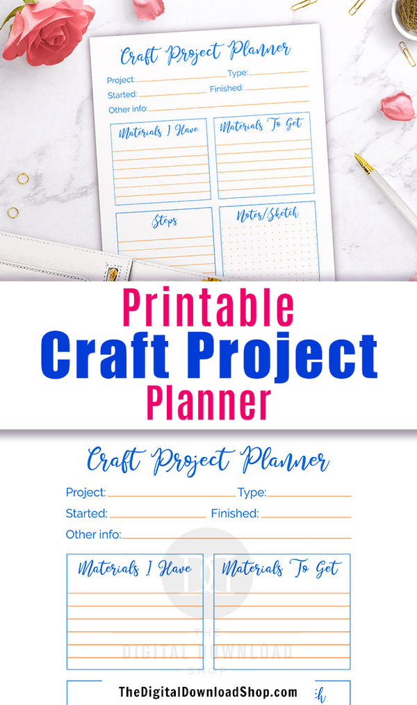 Craft project planner printable. Use this craft planner to plan for success with your next craft project, whether it's a personal project or a craft you intend to sell!