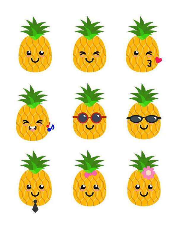 Cute Pineapples Clipart - The Digital Download Shop