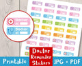 Doctor Reminder Printable Planner Stickers