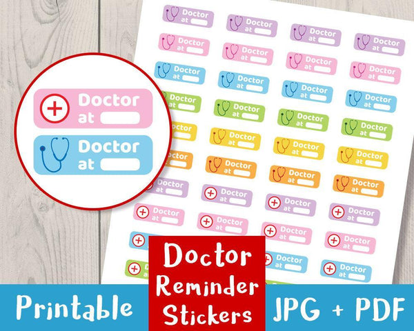 Doctor Reminder Printable Planner Stickers - The Digital Download Shop