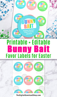 Bunny Bait Labels Printable Editable