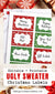 Ugly Sweater Christmas Labels Editable Printable- Editable and printable ugly sweater Christmas labels for presents, place cards, buffet table labels, and more.
