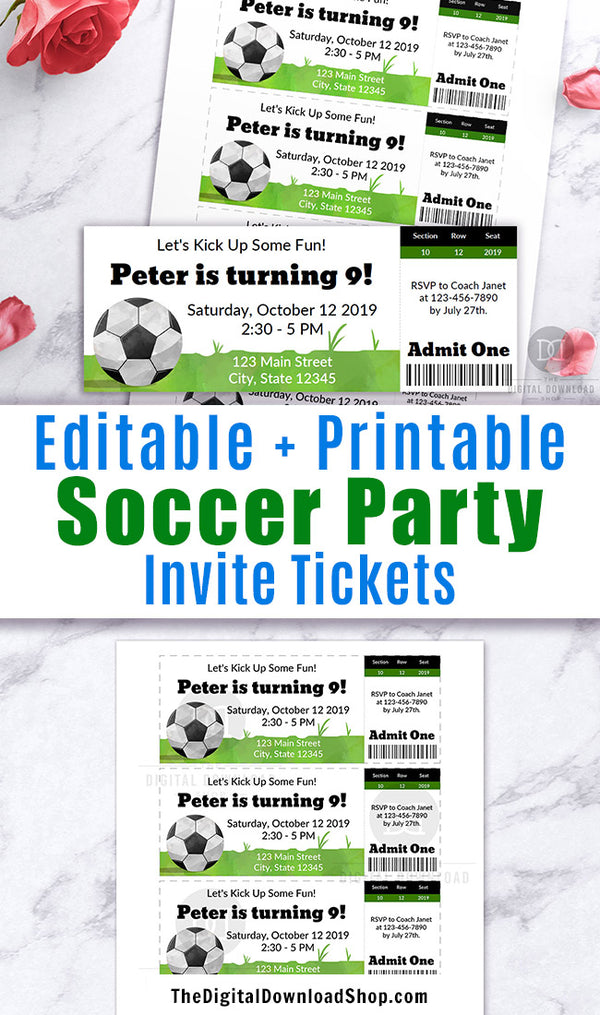 soccer-party-invitation-template-ticket-the-digital-download-shop for Downloadable Free Printable Soccer Birthday Party Invitations Soccer Party Invitation Template Ticket | The Digital Download Shop for Downloadable Free Printable Soccer Birthday Party Invitations