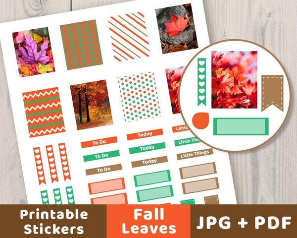 Fall Weekly Sticker Set Printable Planner Stickers - The Digital Download Shop