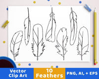 Feather Clipart - The Digital Download Shop