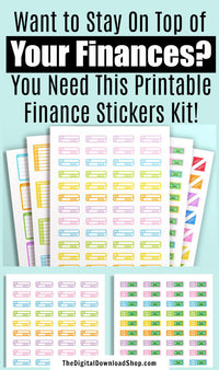Planner Starter Kit: Financial Stickers- Whether you're new to planning, or just new to including finances in your planner, this finance stickers starter kit has everything you need to manage your finances! | money stickers, pay day stickers, budgeting stickers, personal finance planner, Life Planner stickers, #plannerStickers #printablePlannerStickers #DigitalDownloadShop