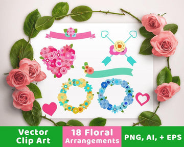 Floral Wedding Clipart- Arrangements