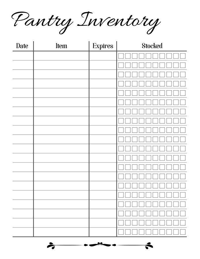 food-inventory-printables-the-digital-download-shop for Free Printable Pantry Inventory List Food Inventory Printables | The Digital Download Shop for Free Printable Pantry Inventory List